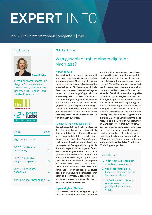 Kundenmagazin thv AG - Ausgabe 01/21