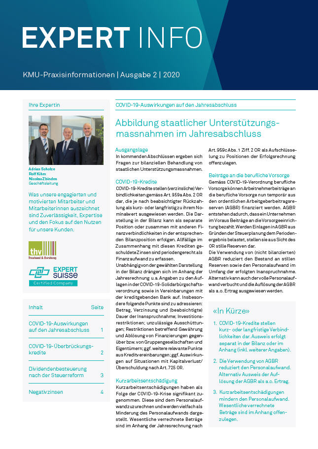 Kundenmagazin thv AG - Ausgabe 02/20